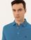 Kobalt Mavi Polo Yaka Slim Fit Basic T-Shirt