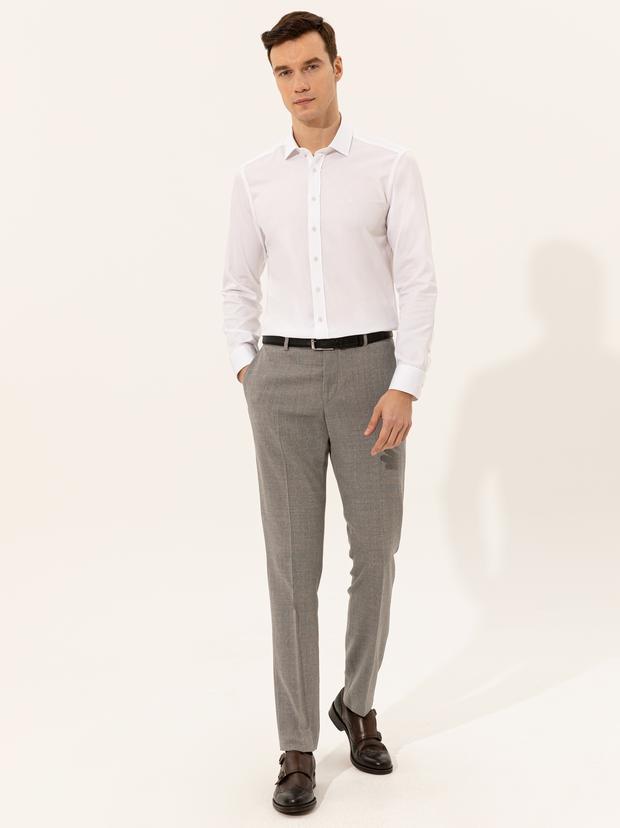 Gri Slim Fit Kumaş Pantolon