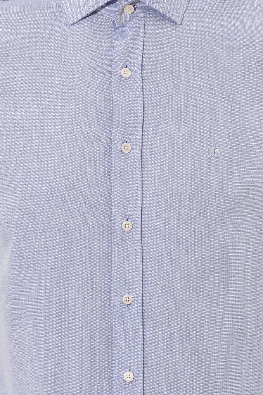 Açık Mavi Slim Fit Uzun Kollu Basic Gömlek - 50250818022
