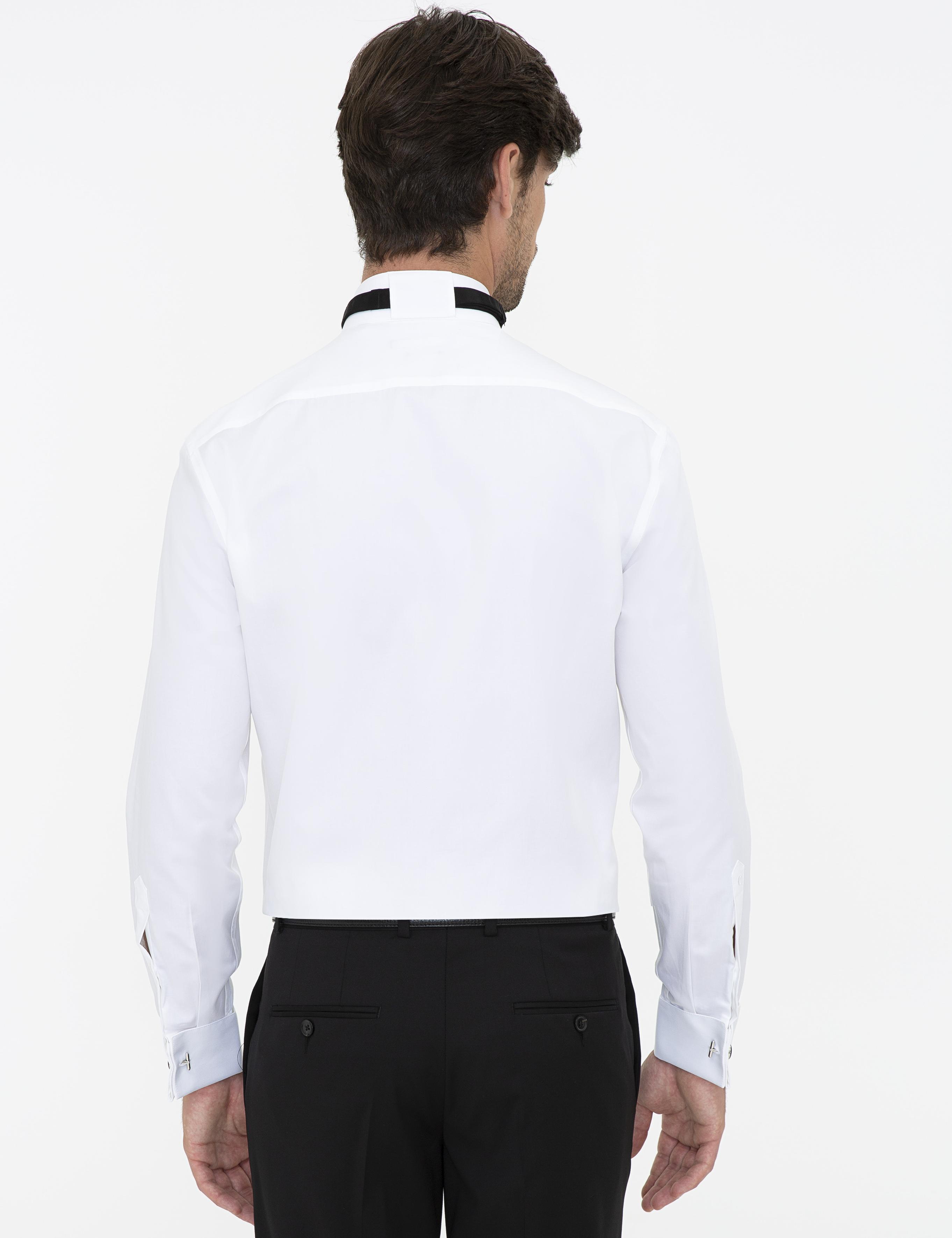 Beyaz Slim Fit Smokin Gömlek - 50235518010