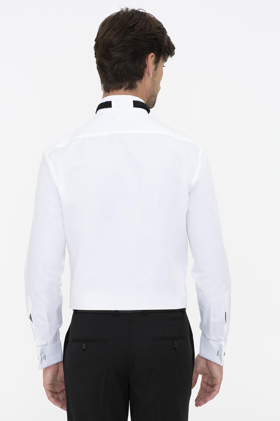 Beyaz Slim Fit Smokin Gömlek - 50235518010
