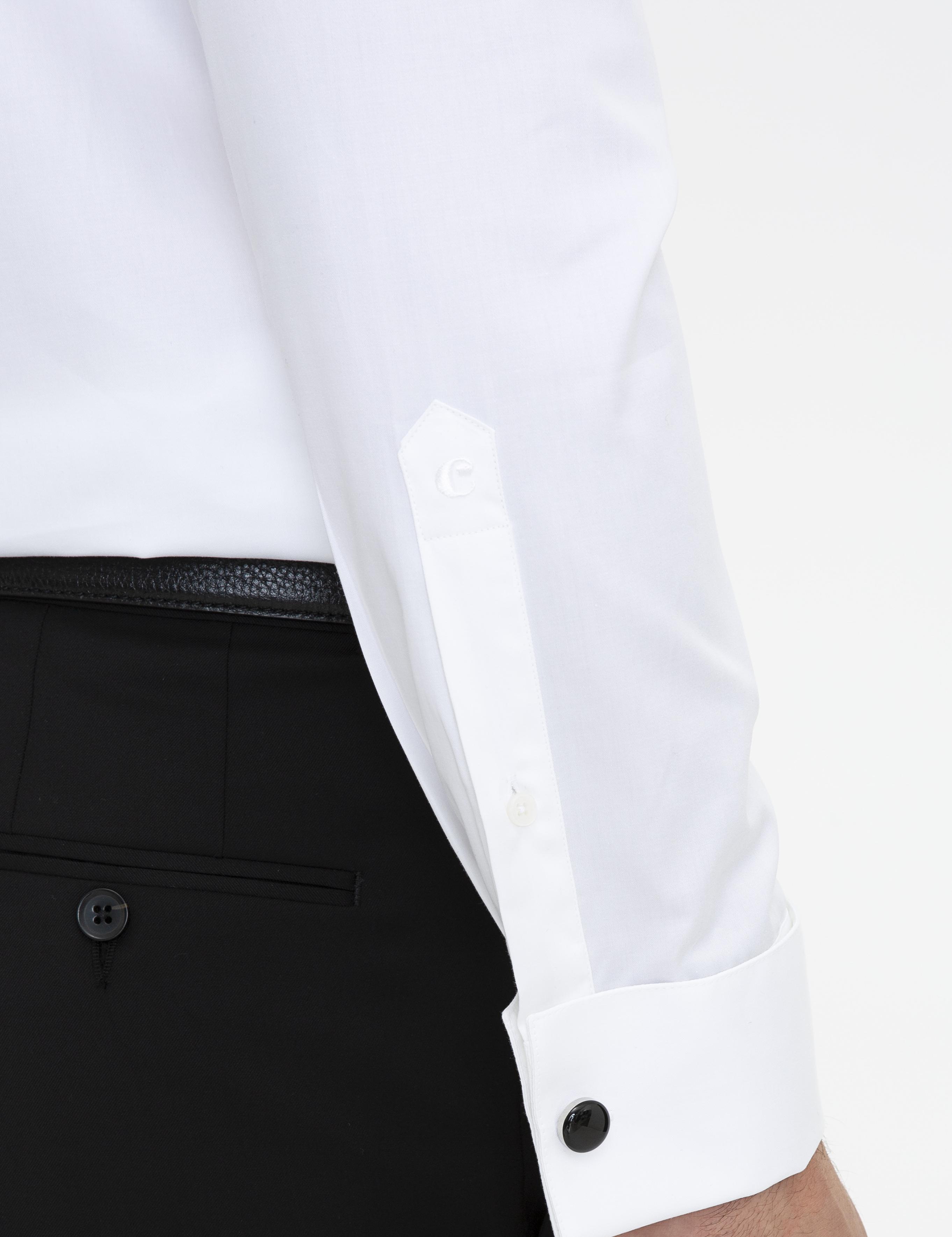 Beyaz Slim Fit Smokin Gömlek - 50235518010