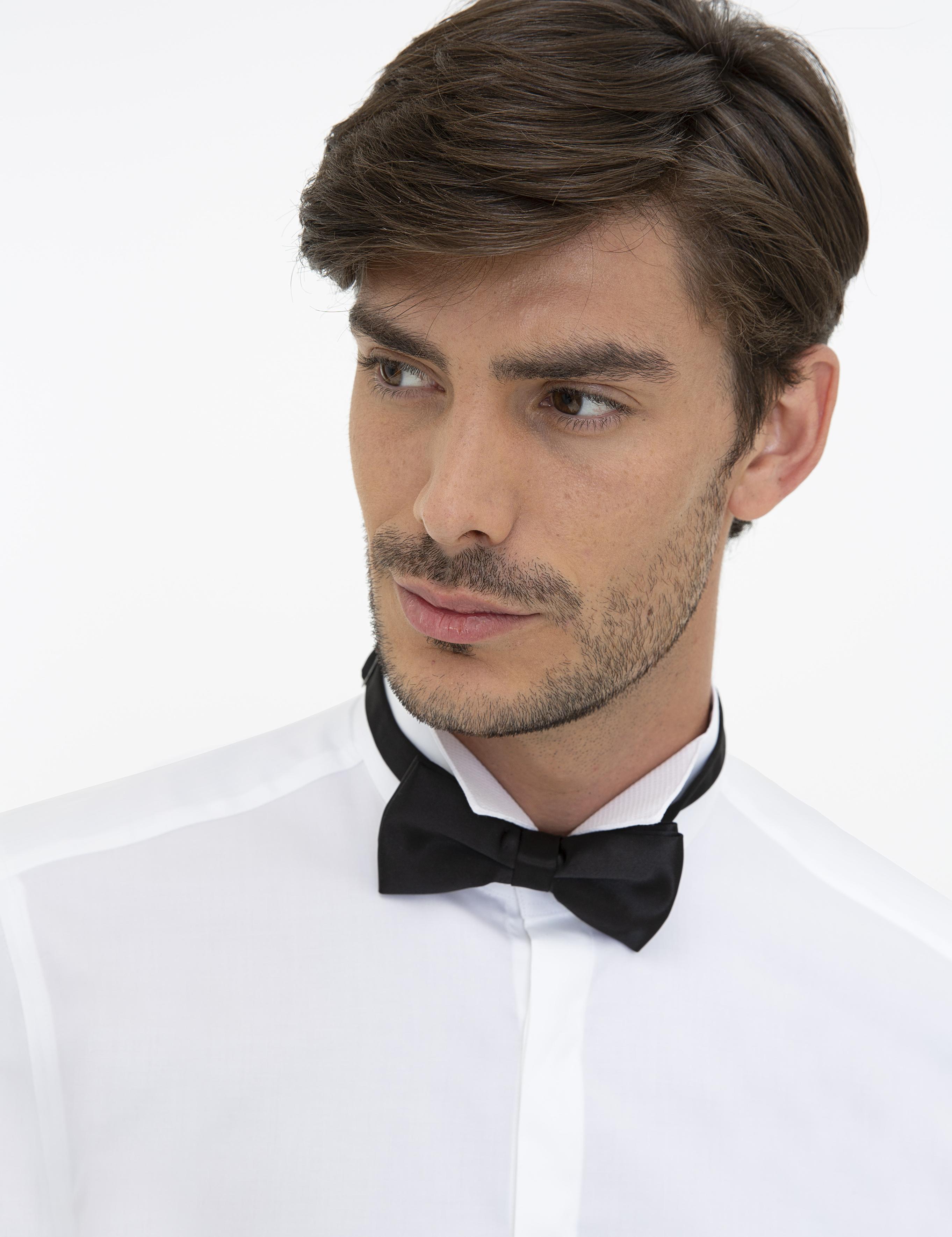 Beyaz Slim Fit Smokin Gömlek - 50235551007