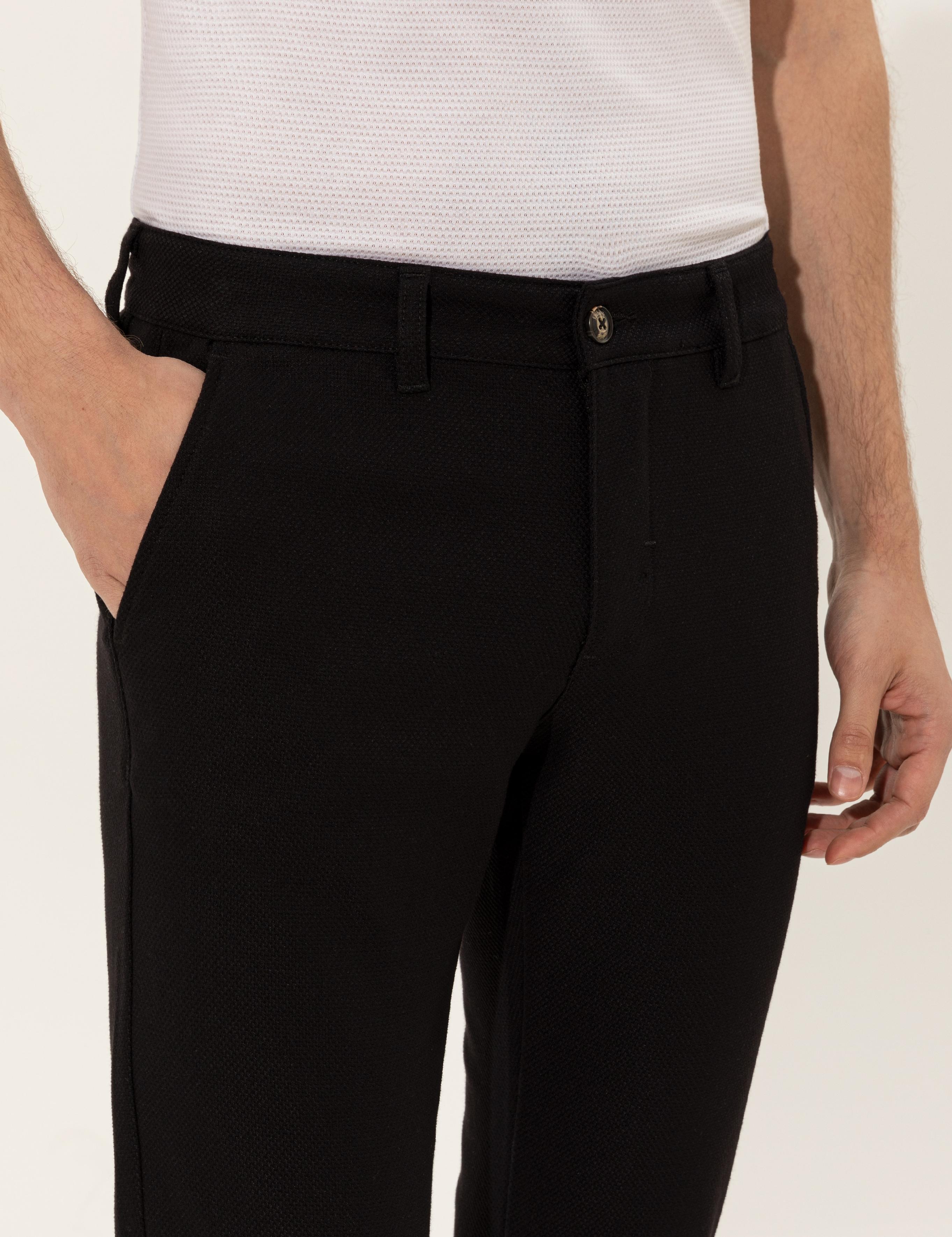 Siyah Slim Fit Kanvas Pantolon - 50255855188