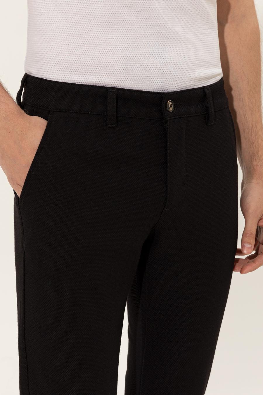 Siyah Slim Fit Kanvas Pantolon - 50255855188