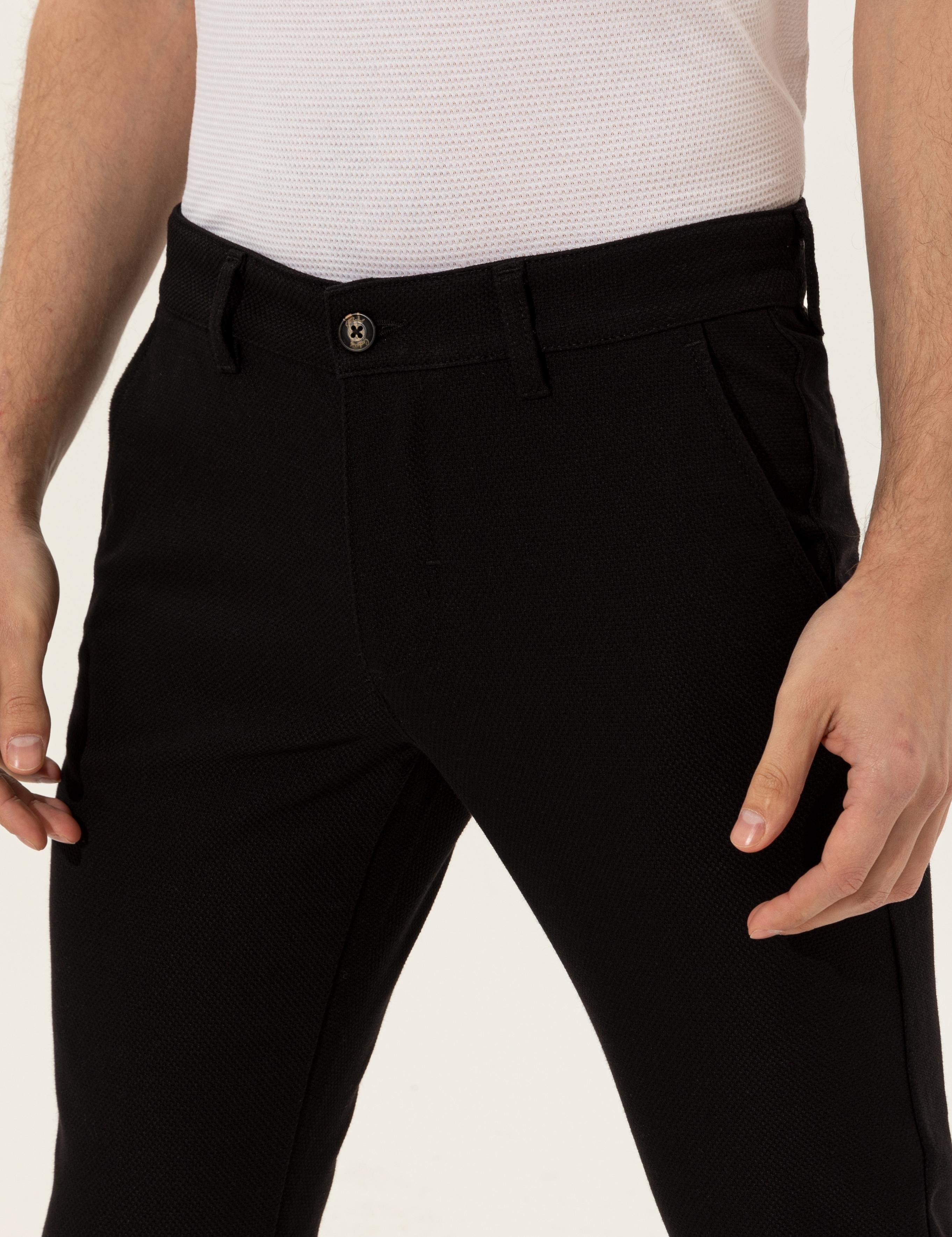 Siyah Slim Fit Kanvas Pantolon - 50255855188