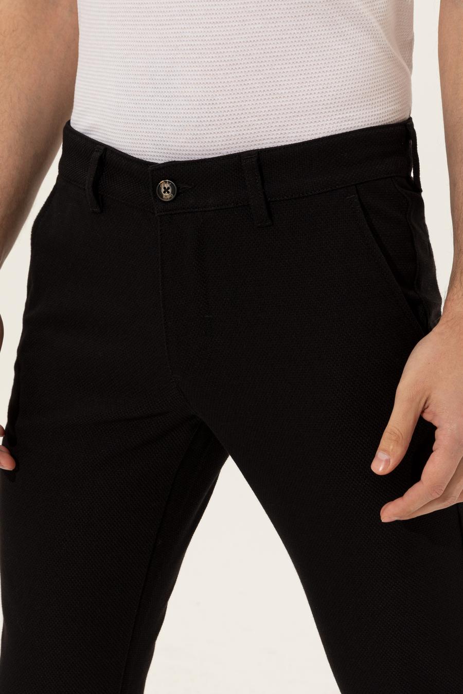 Siyah Slim Fit Kanvas Pantolon - 50255855188
