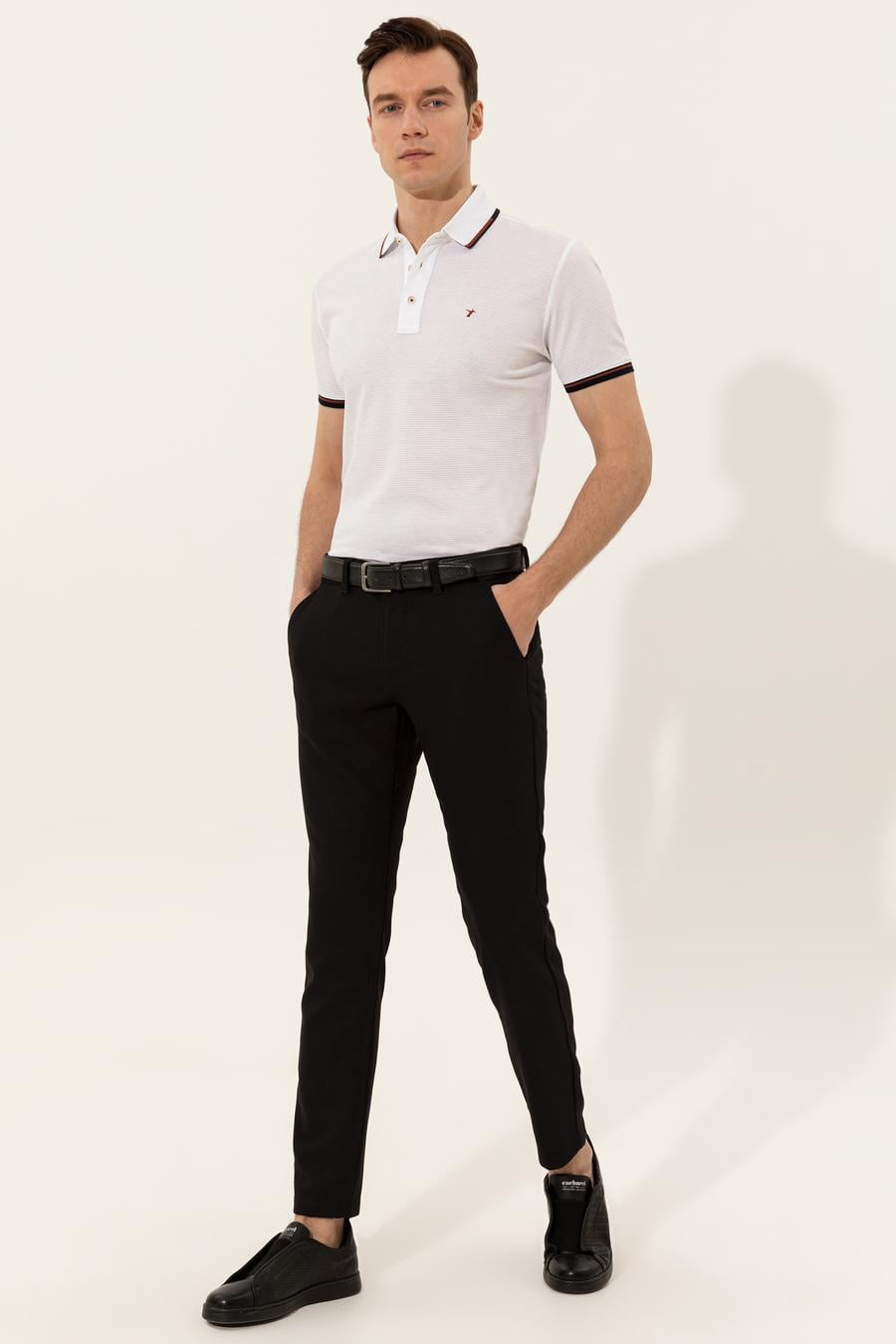 Siyah Slim Fit Kanvas Pantolon - 50255855188