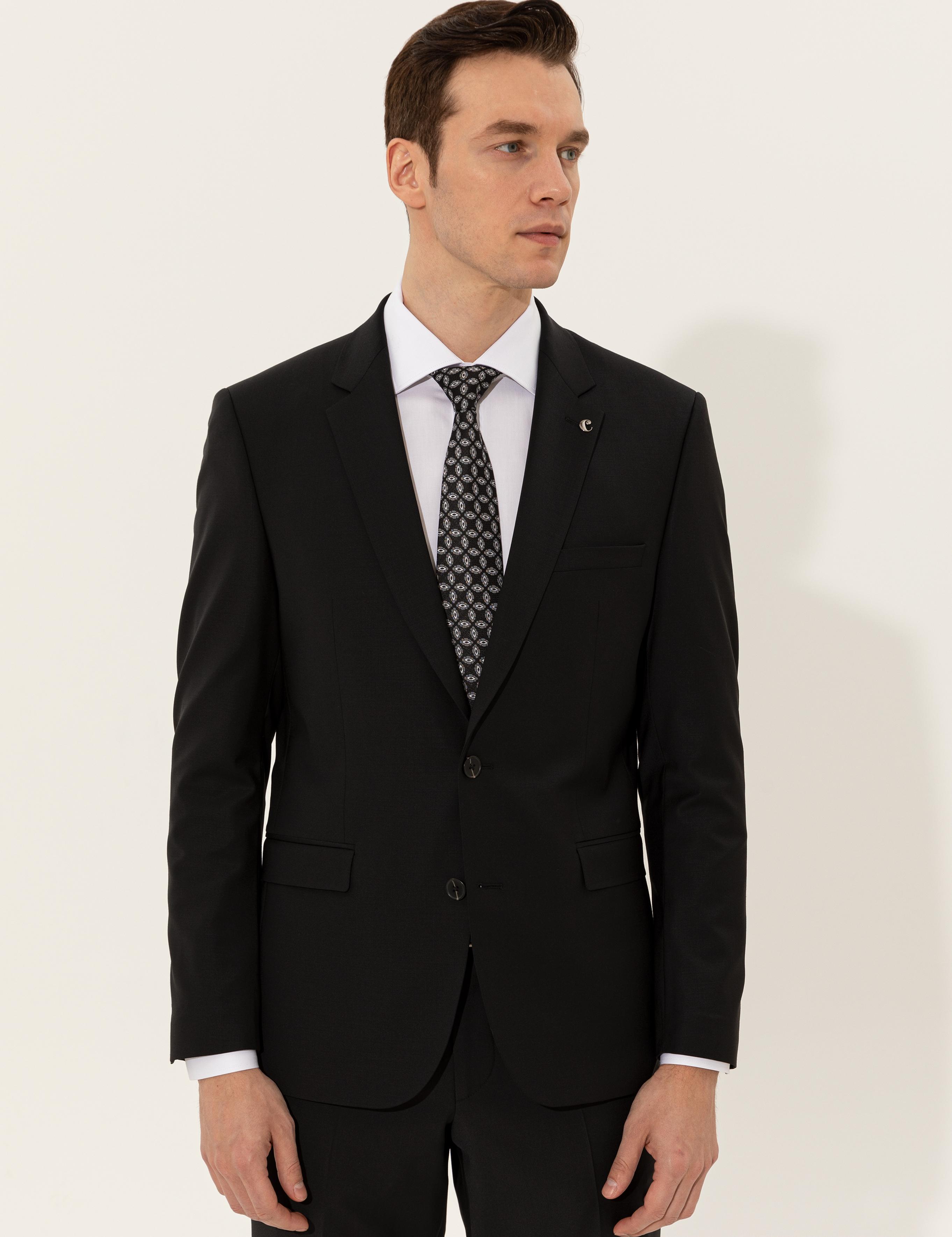 Siyah Slim Fit Ceket - 50250843047