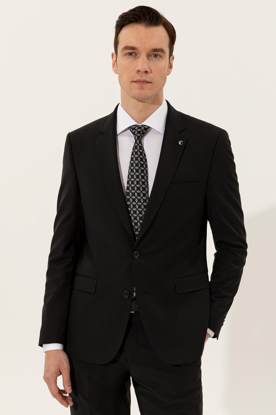 Siyah Slim Fit Ceket - 50250843047