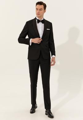 Siyah Slim Fit Smokin Damatlık