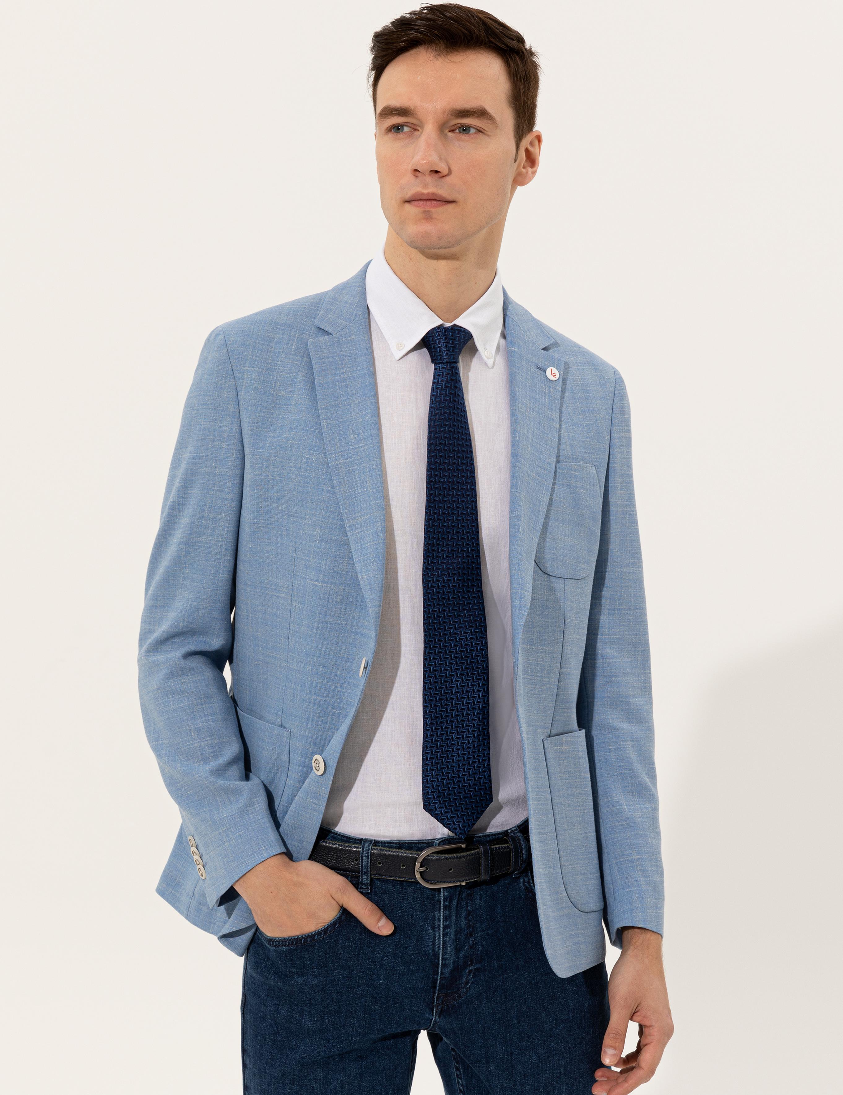 Açık Mavi Ex. Slim Fit Ceket - 50234883140