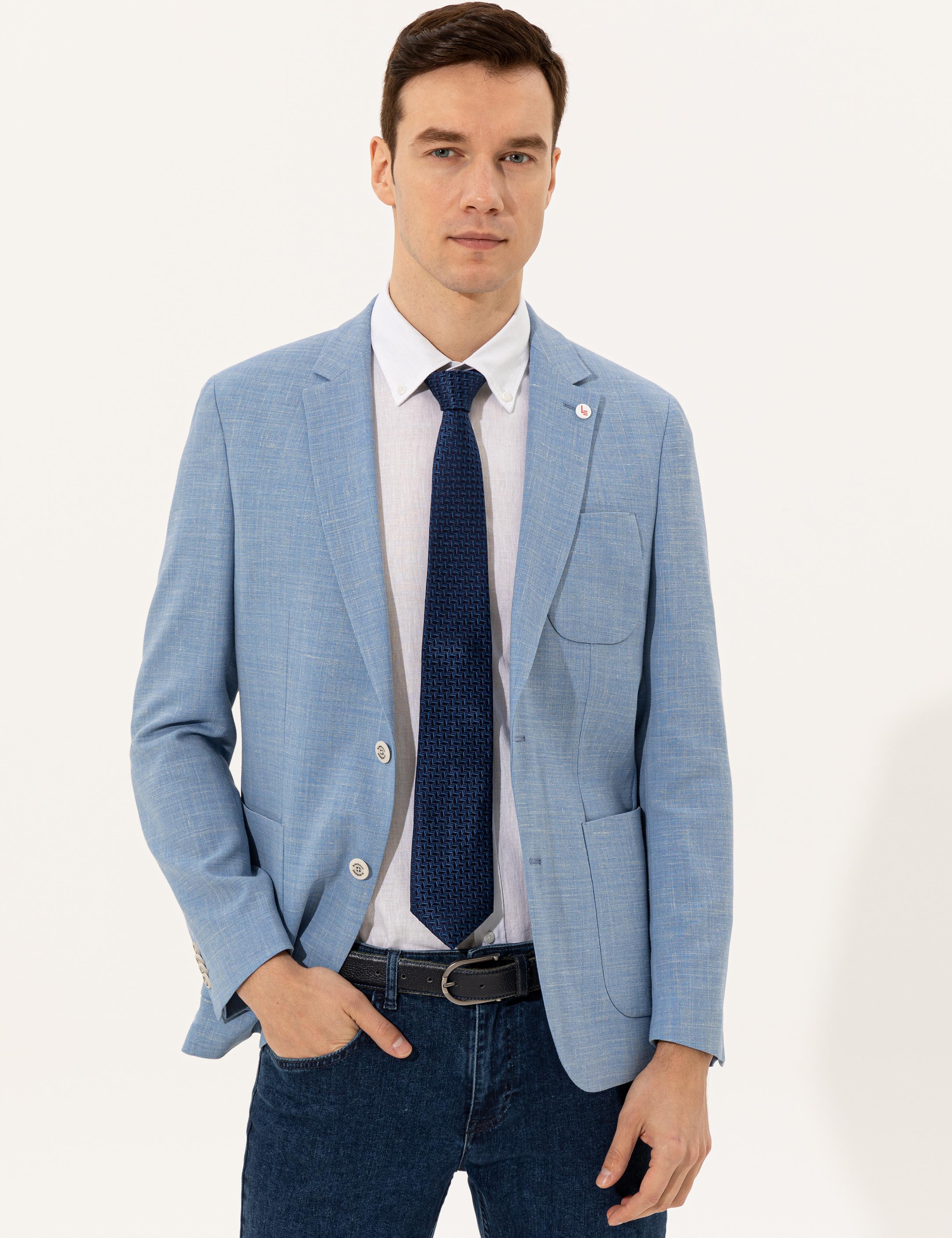 Açık Mavi Ex. Slim Fit Ceket - 50234883140