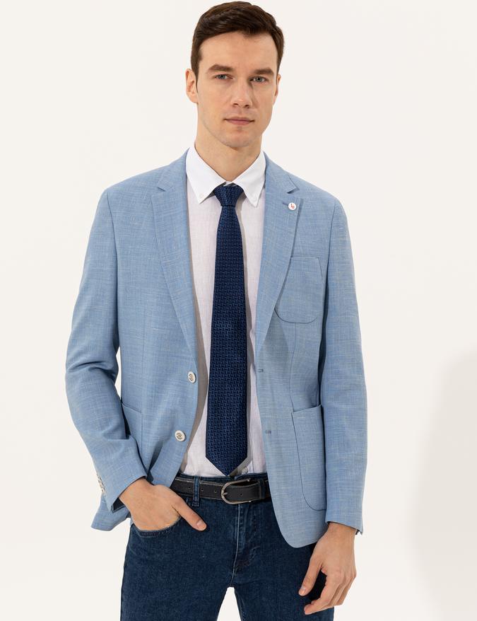 Açık Mavi Ex. Slim Fit Ceket