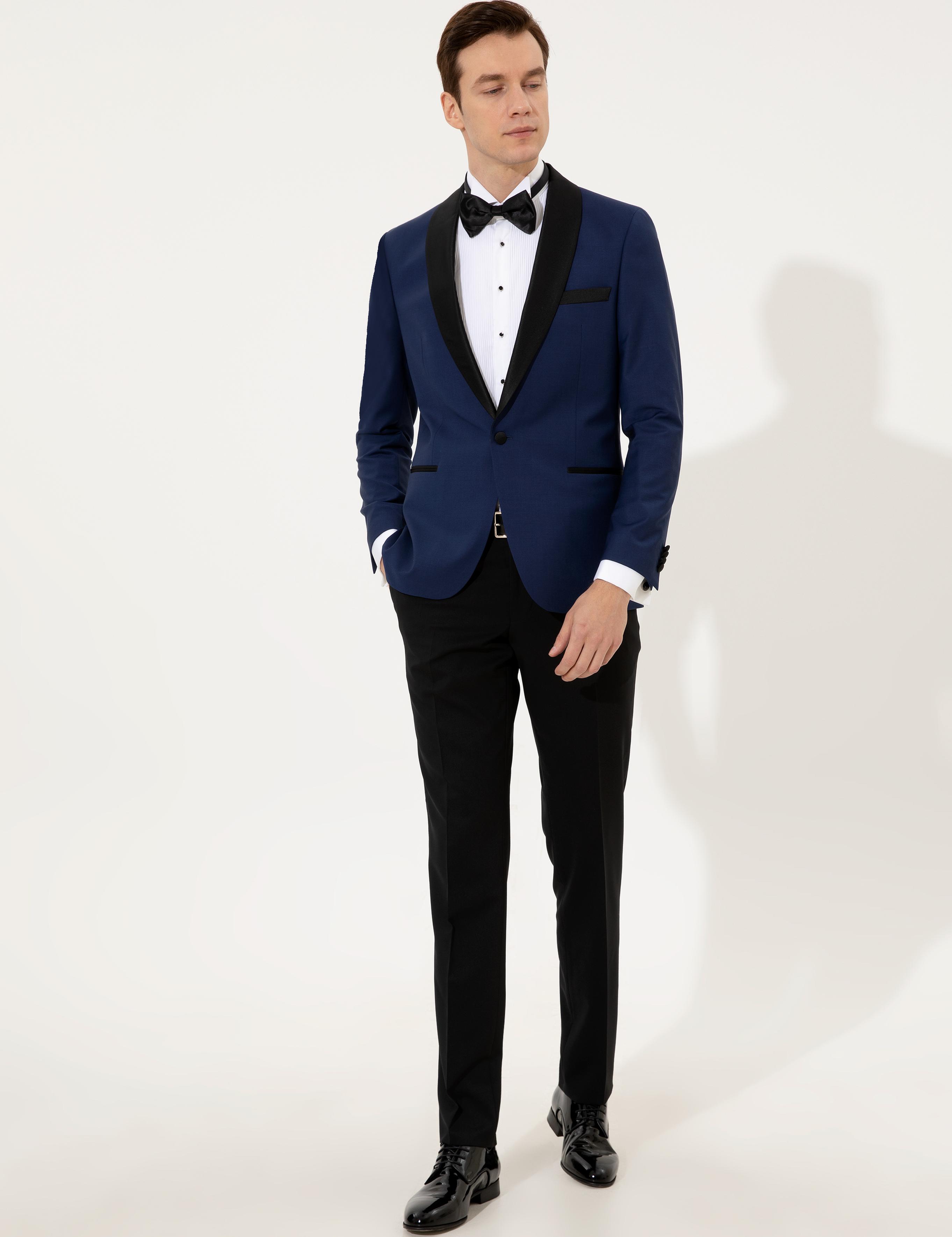 Açık Lacivert Slim Fit Smokin Ceket - 50223961089