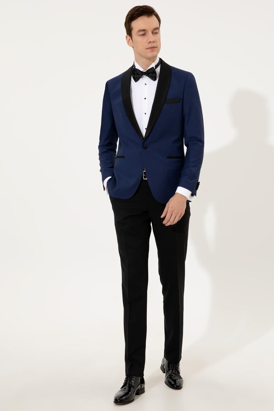 Açık Lacivert Slim Fit Smokin Ceket - 50223961089