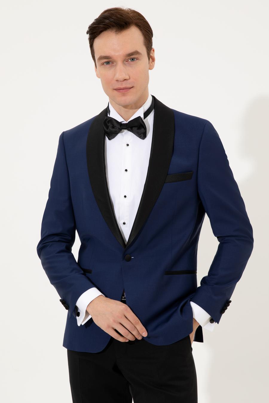 Açık Lacivert Slim Fit Smokin Ceket - 50223961089