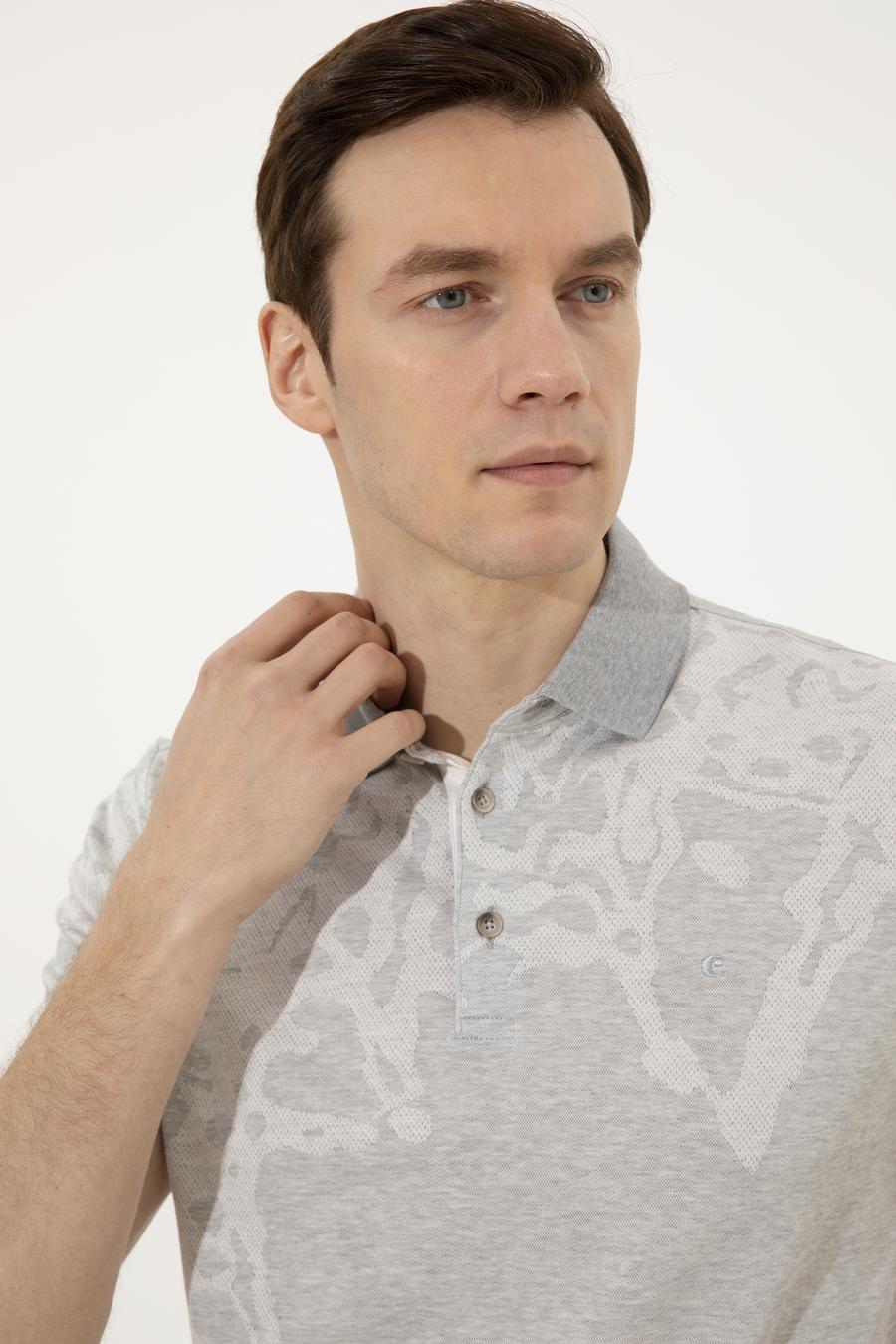 Gri Polo Yaka Slim Fit T-Shirt - 50247033013