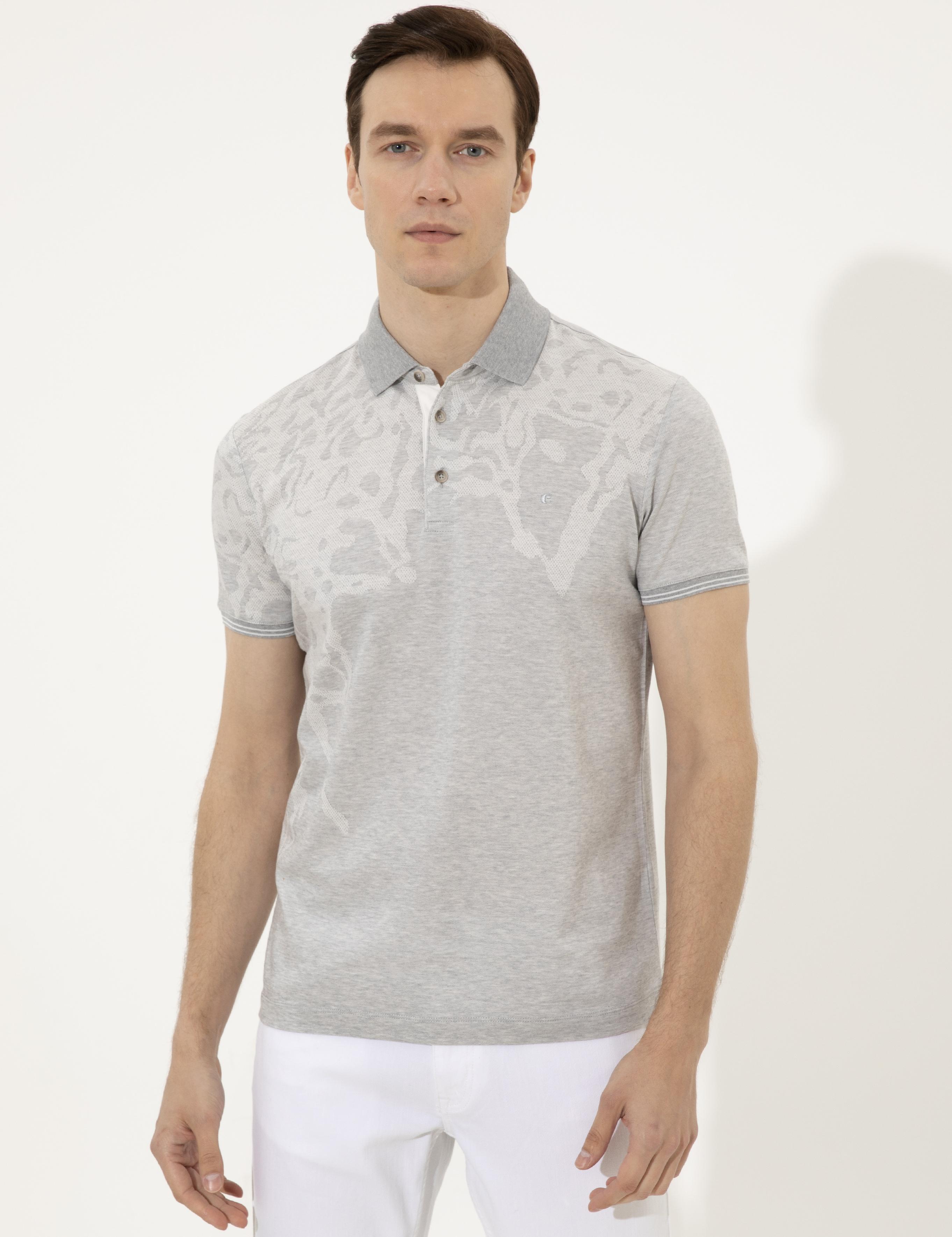 Gri Polo Yaka Slim Fit T-Shirt - 50247033013