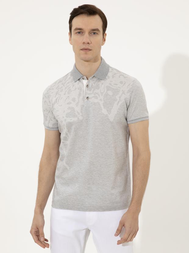 Gri Polo Yaka Slim Fit T-Shirt