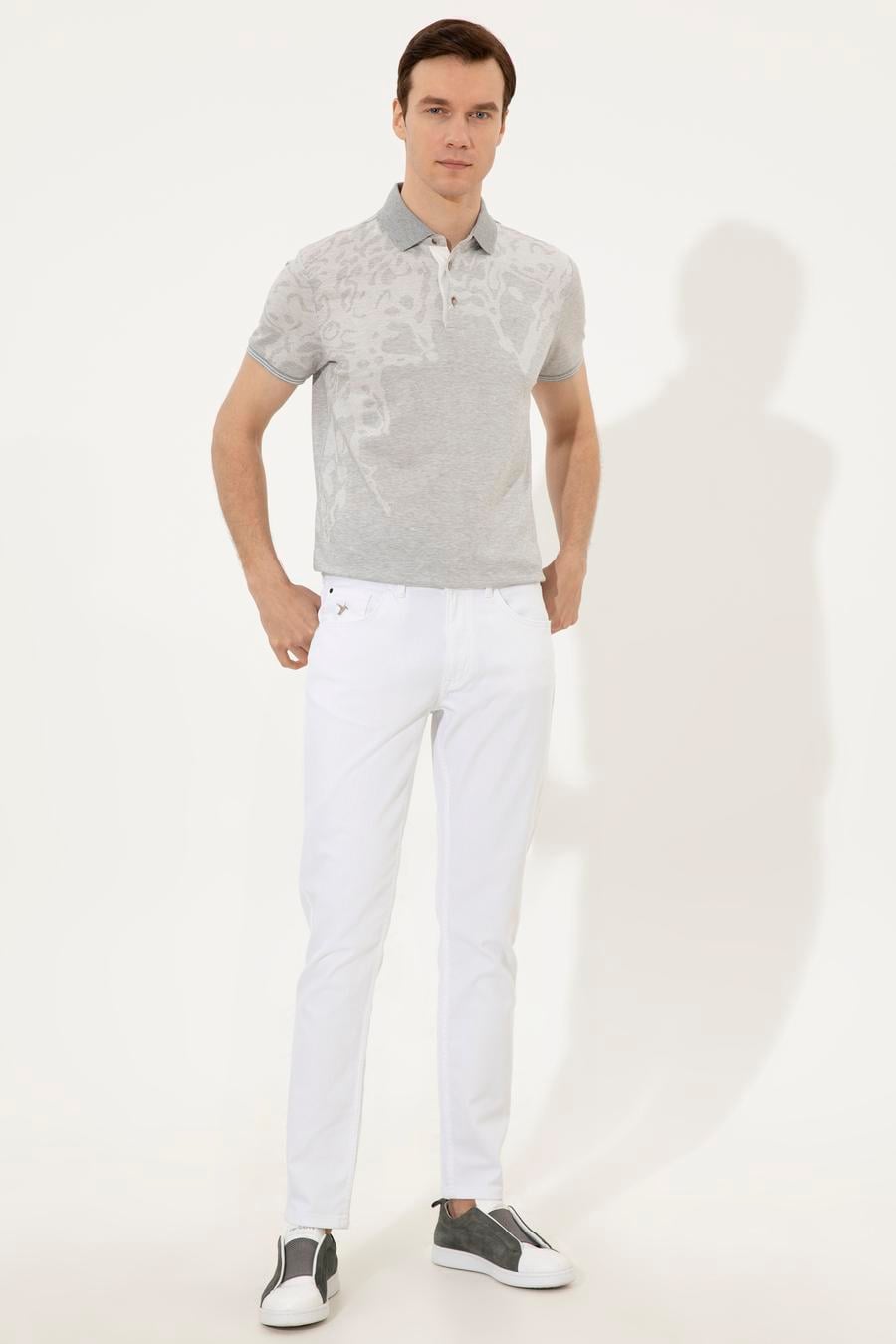 Gri Polo Yaka Slim Fit T-Shirt - 50247033013