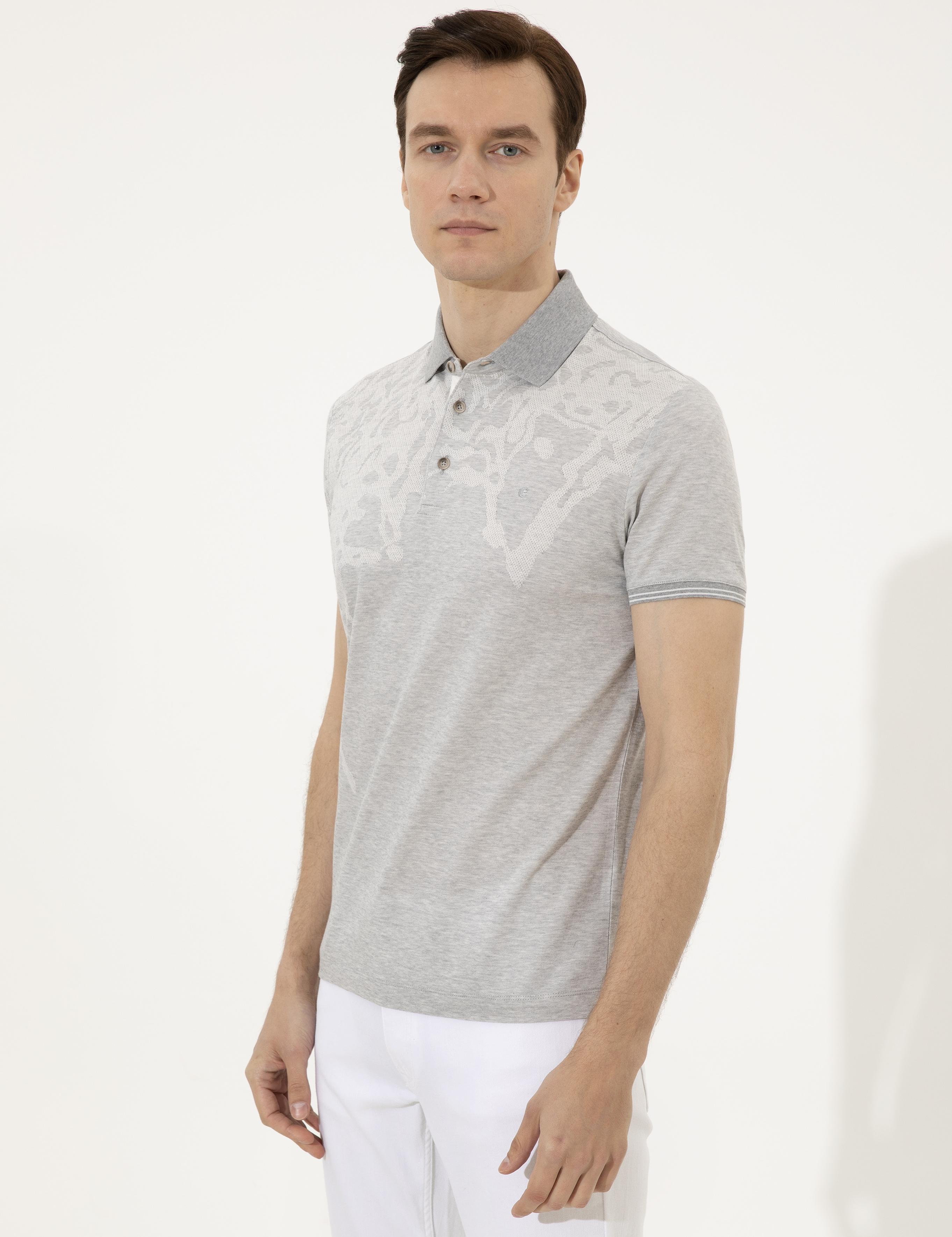 Gri Polo Yaka Slim Fit T-Shirt - 50247033013