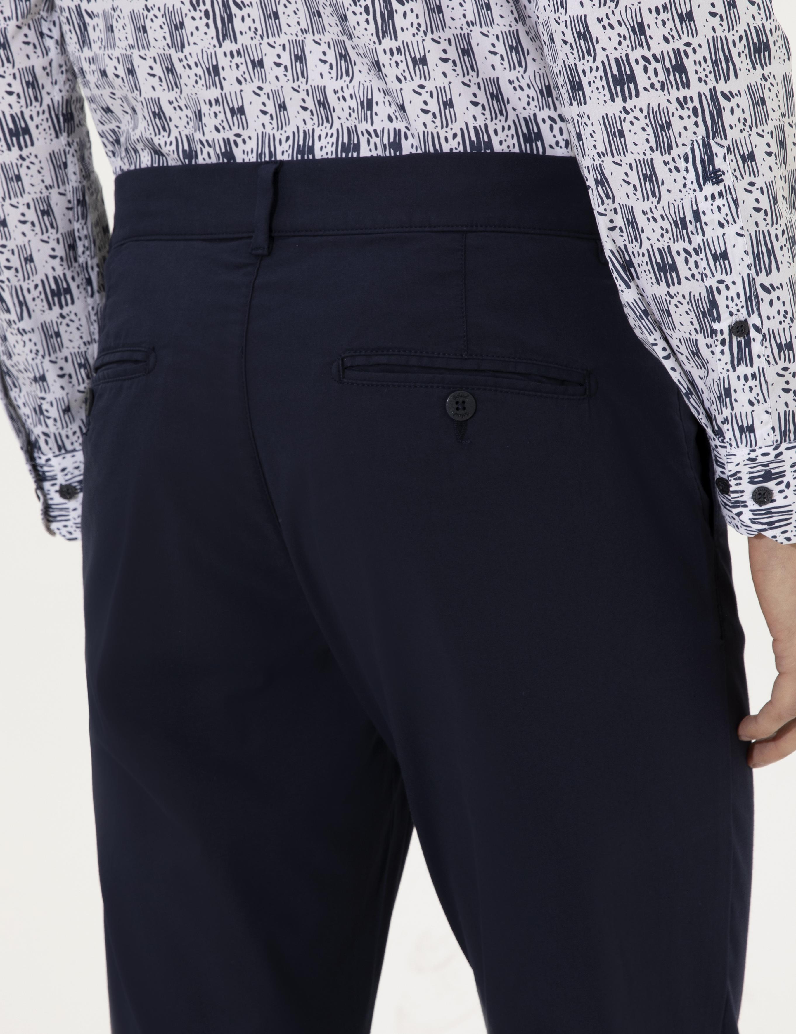 Lacivert Slim Fit Kanvas Pantolon - 50248807078