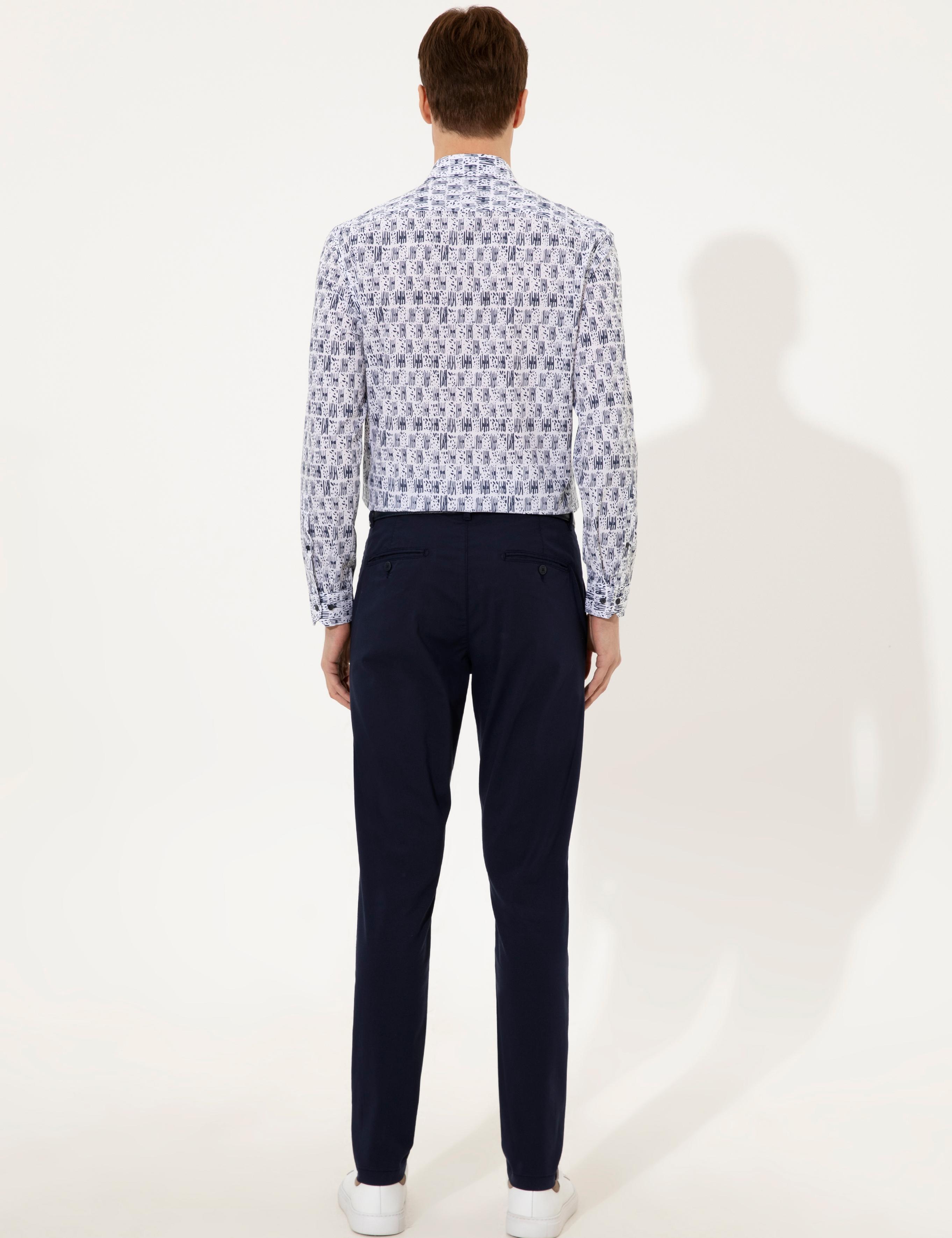 Lacivert Slim Fit Kanvas Pantolon - 50248807078