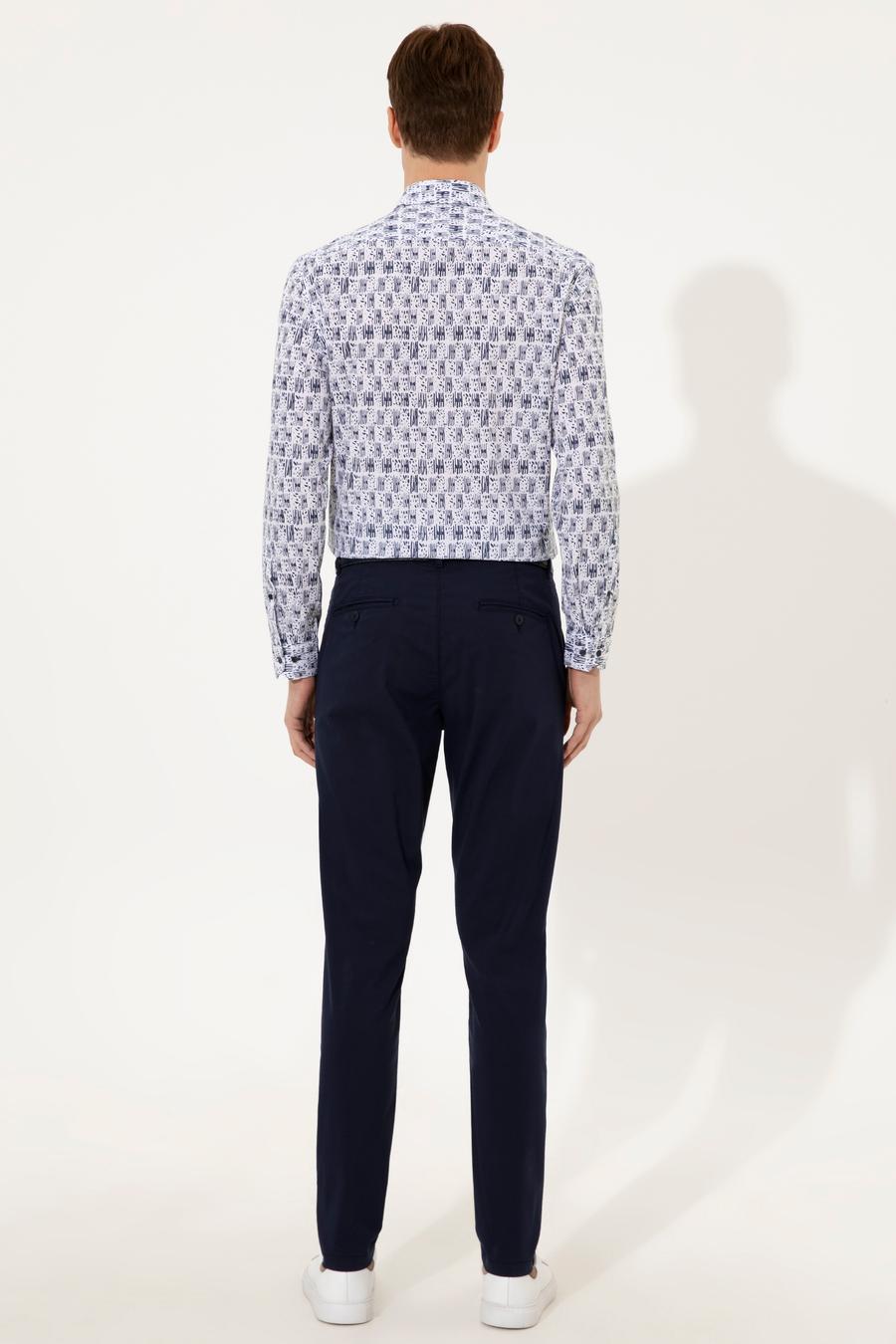 Lacivert Slim Fit Kanvas Pantolon - 50248807078
