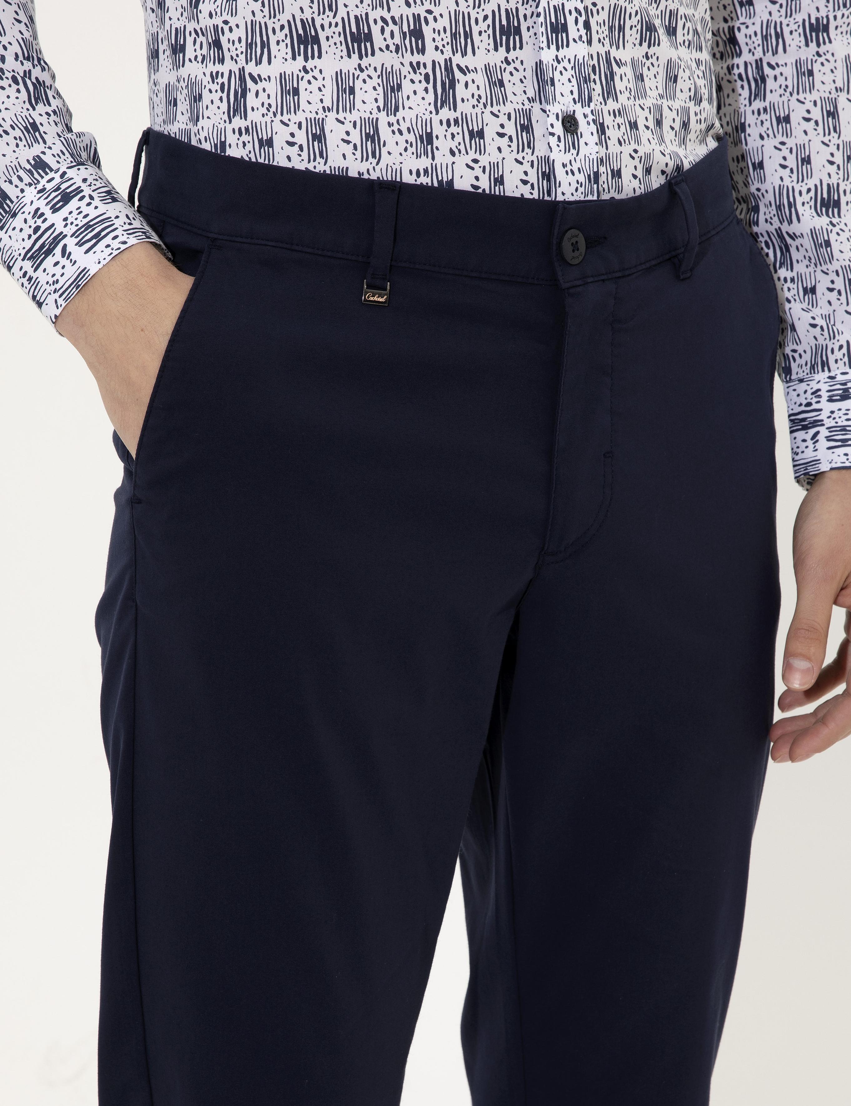 Lacivert Slim Fit Kanvas Pantolon - 50248807078