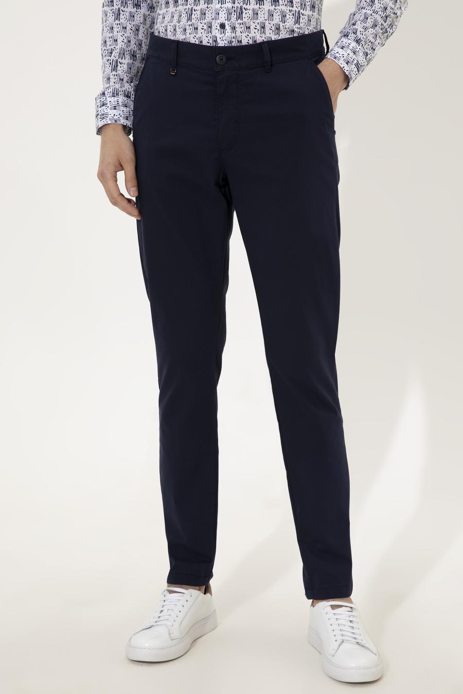 Lacivert Slim Fit Kanvas Pantolon - 50248807078