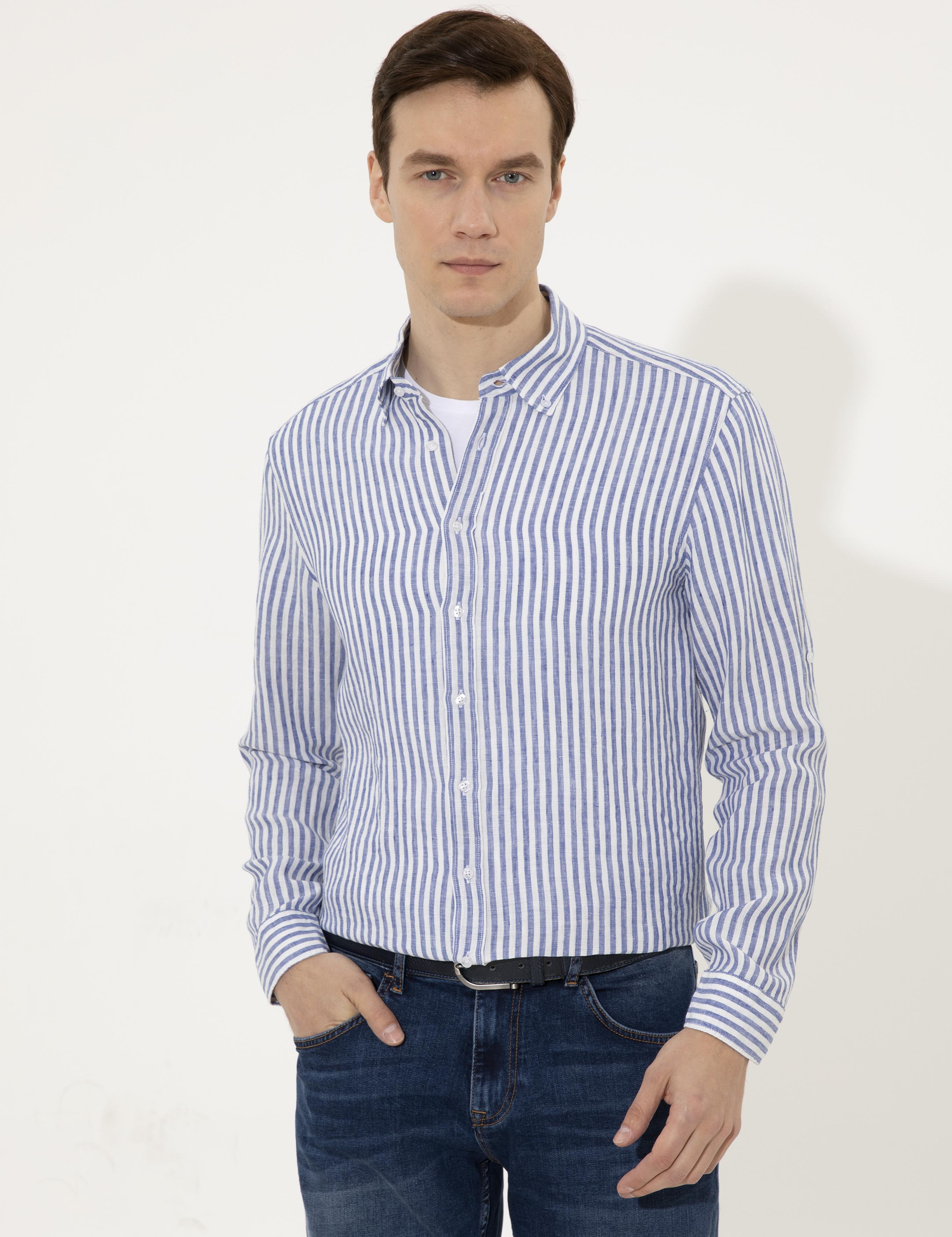 Mavi Slim Fit %100 Keten Gömlek - 50247988089