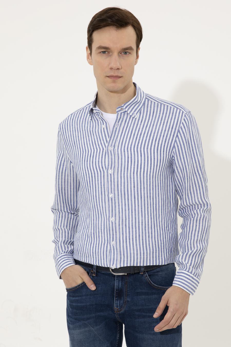 Mavi Slim Fit %100 Keten Gömlek - 50247988089