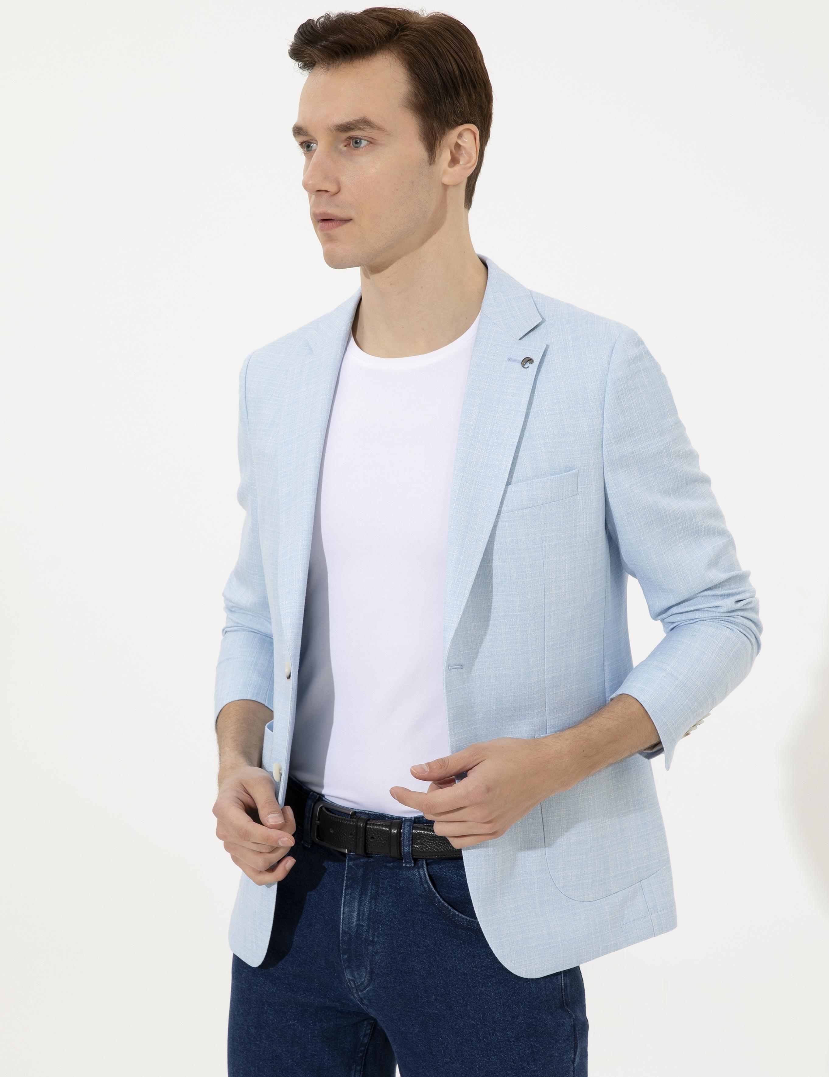 Açık Mavi Ex. Slim Fit Ceket - 50248782047
