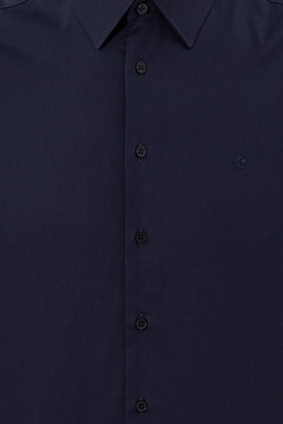 Lacivert Slim Fit Uzun Kollu Basic Gömlek - 50223223065