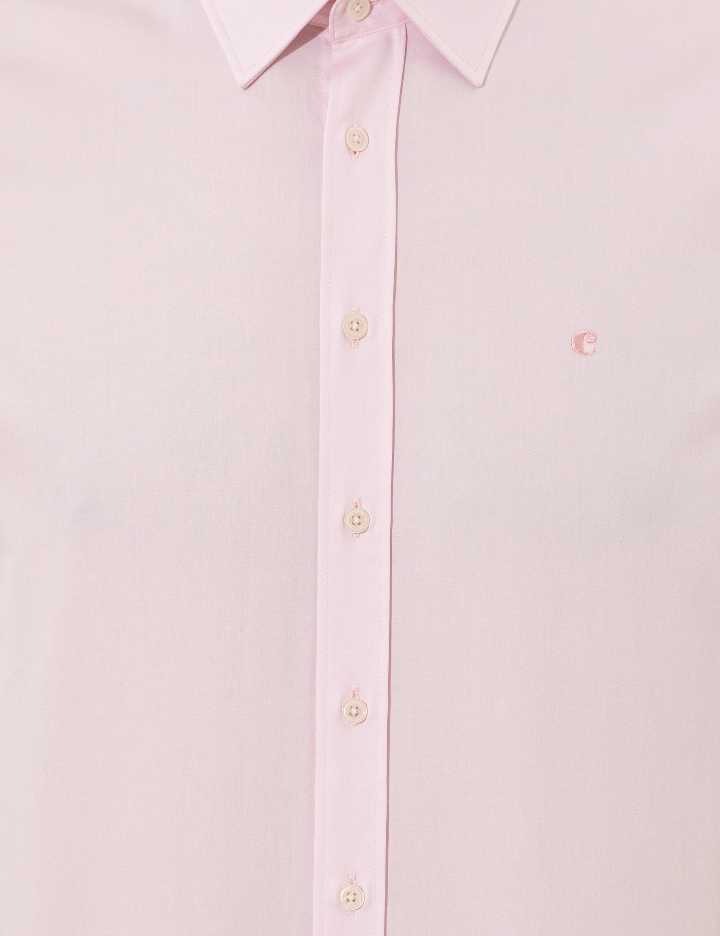 Açık Pembe Slim Fit Uzun Kollu Basic Gömlek - 50223224097