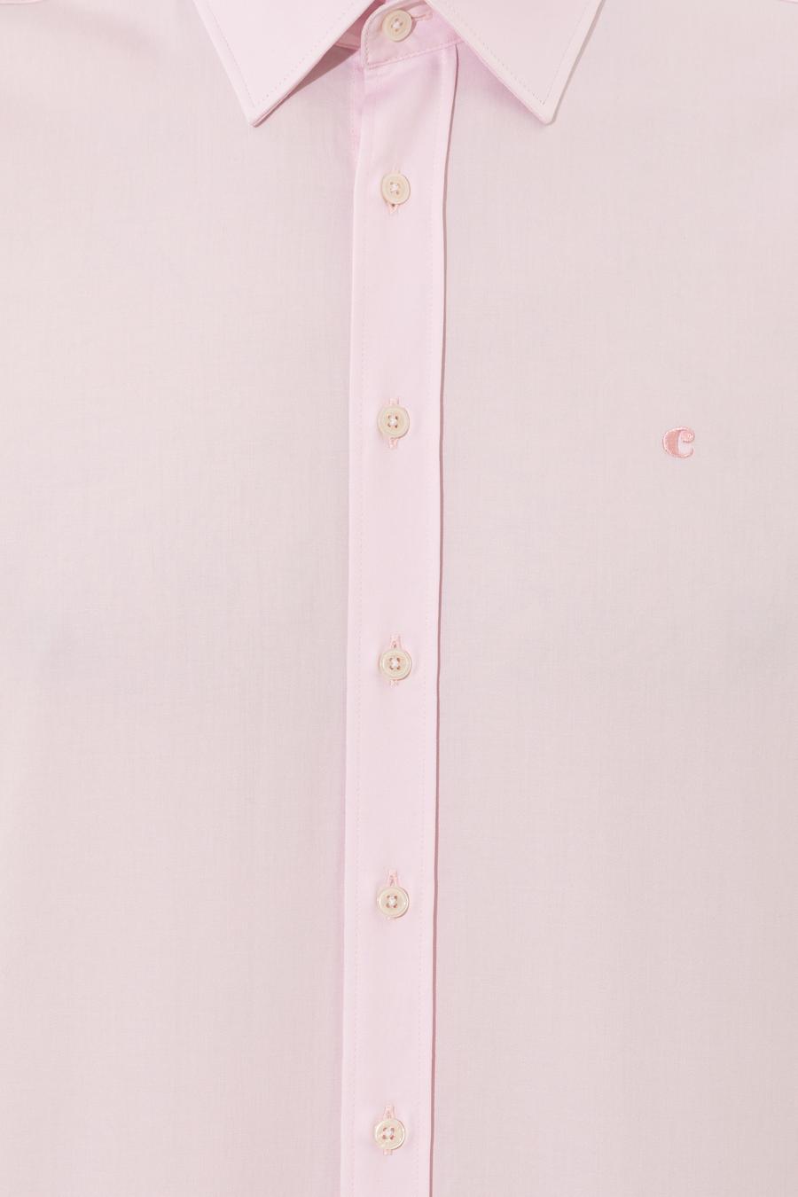 Açık Pembe Slim Fit Uzun Kollu Basic Gömlek - 50223224097