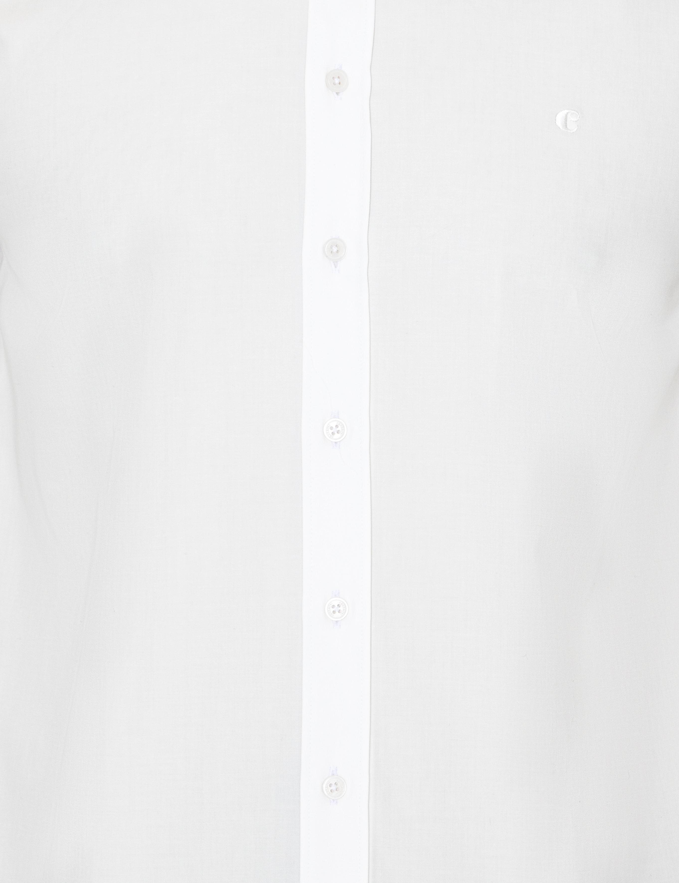 Ekru Slim Fit Uzun Kollu Basic Gömlek - 50235530110