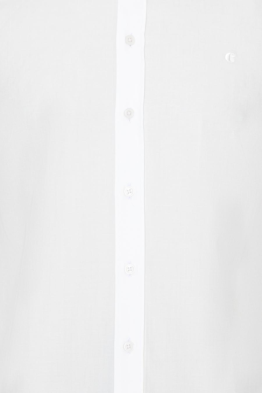Ekru Slim Fit Uzun Kollu Basic Gömlek - 50235530110