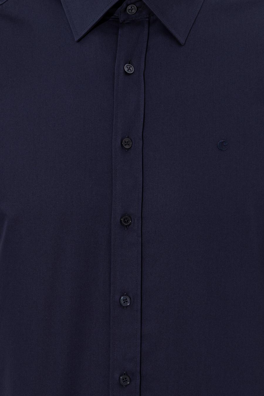 Lacivert Slim Fit Uzun Kollu Basic Gömlek - 50235530057