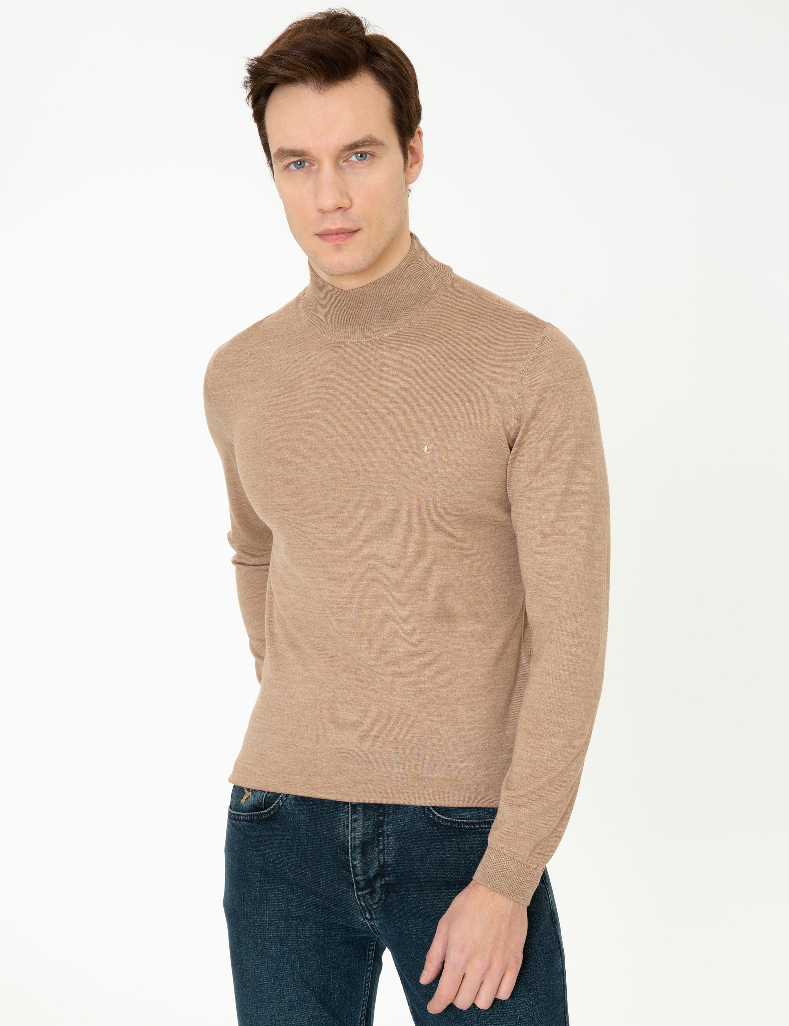 Camel Slim Fit Yarım Balıkçı Basic Triko Kazak - 50237040076