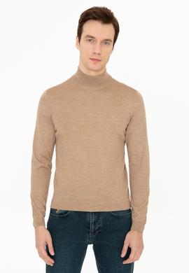 Camel Slim Fit Yarım Balıkçı Basic Triko Kazak