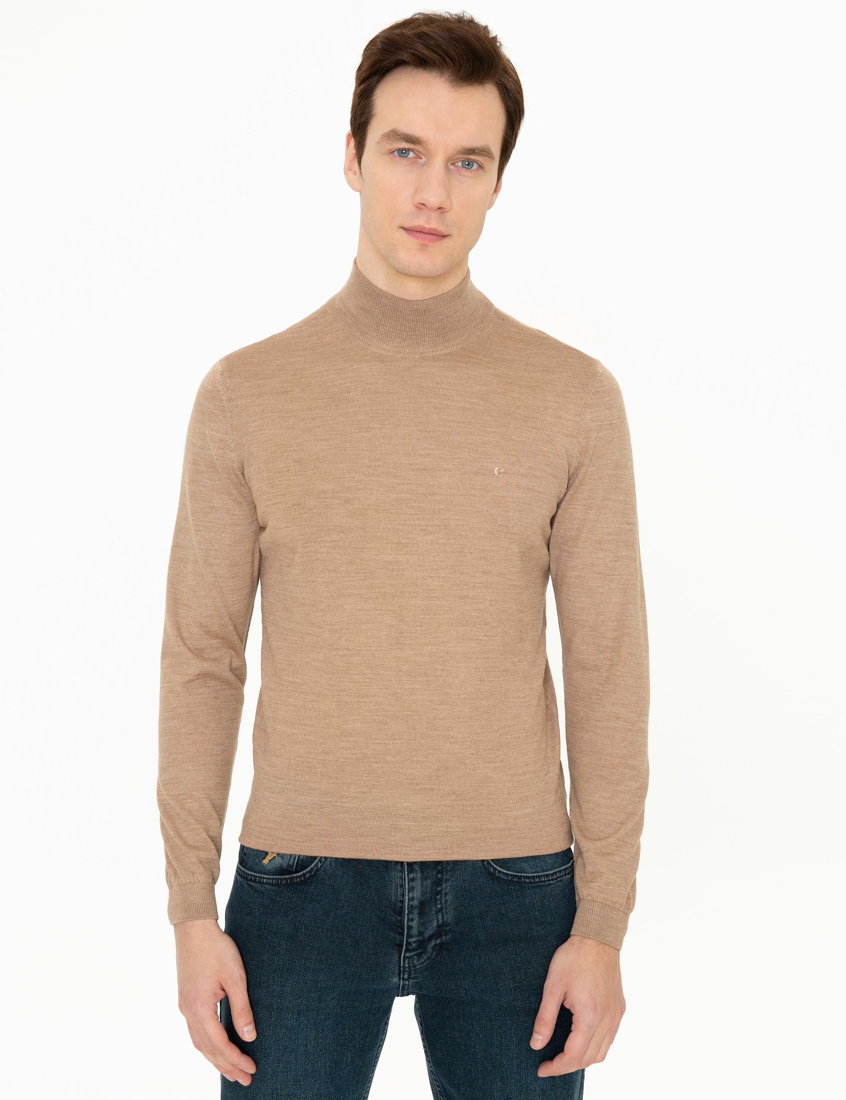 Camel Slim Fit Yarım Balıkçı Basic Triko Kazak - 50237040076