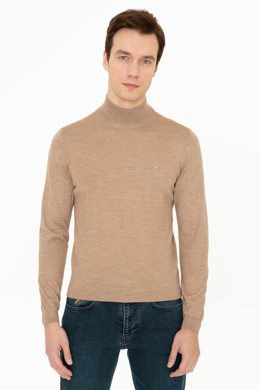 Camel Slim Fit Yarım Balıkçı Basic Triko Kazak - 50237040076