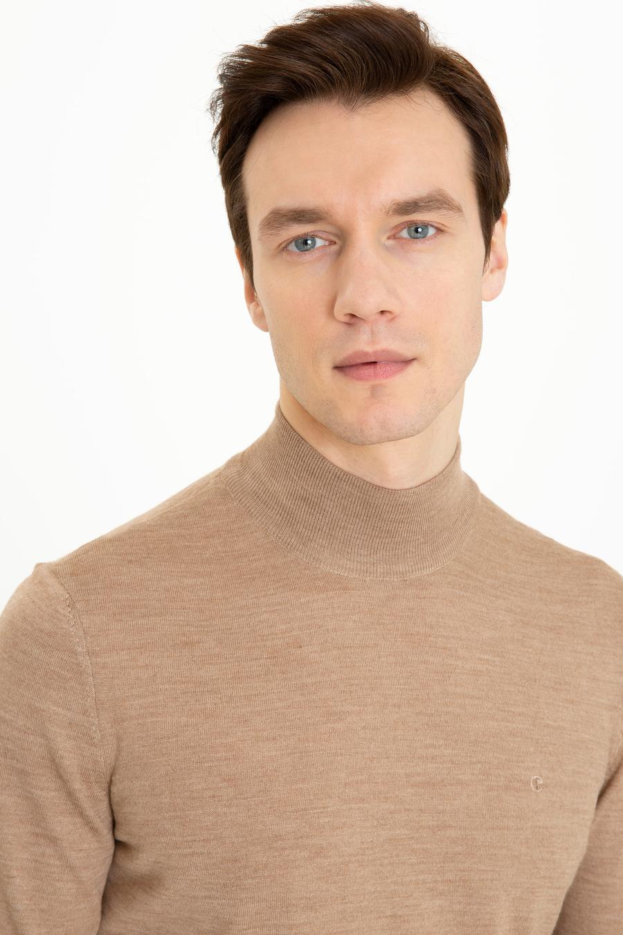 Camel Slim Fit Yarım Balıkçı Basic Triko Kazak - 50237040076
