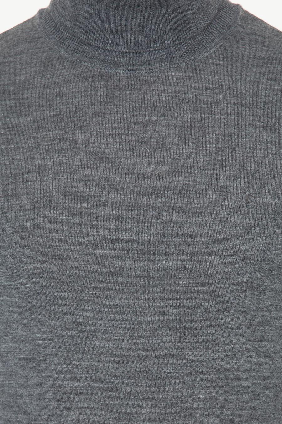 Açık Gri Melanj Slim Fit Balıkçı Yaka Basic Triko Kazak - 50237052019