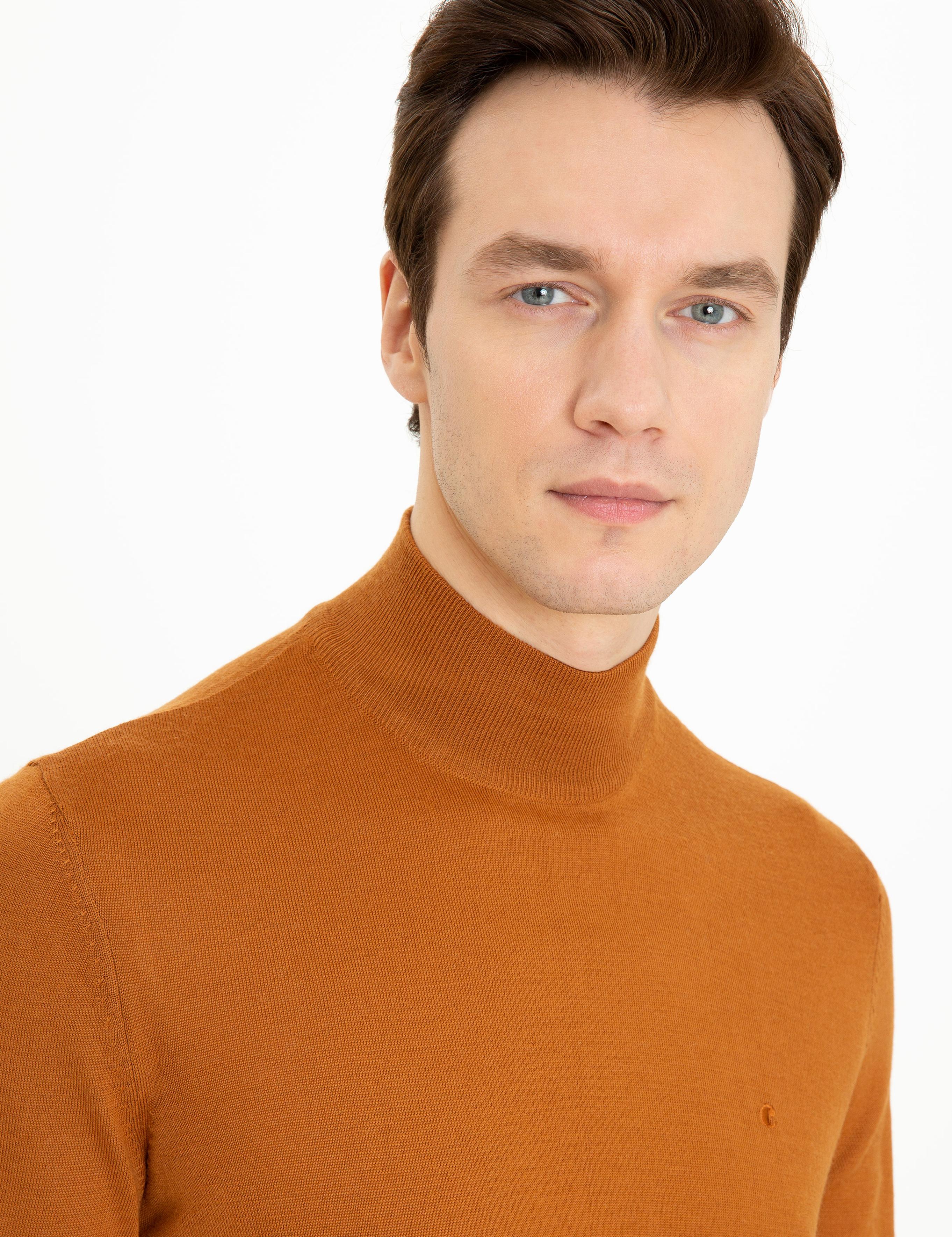 Tarçın Slim Fit Yarım Balıkçı Basic Triko Kazak - 50237040245