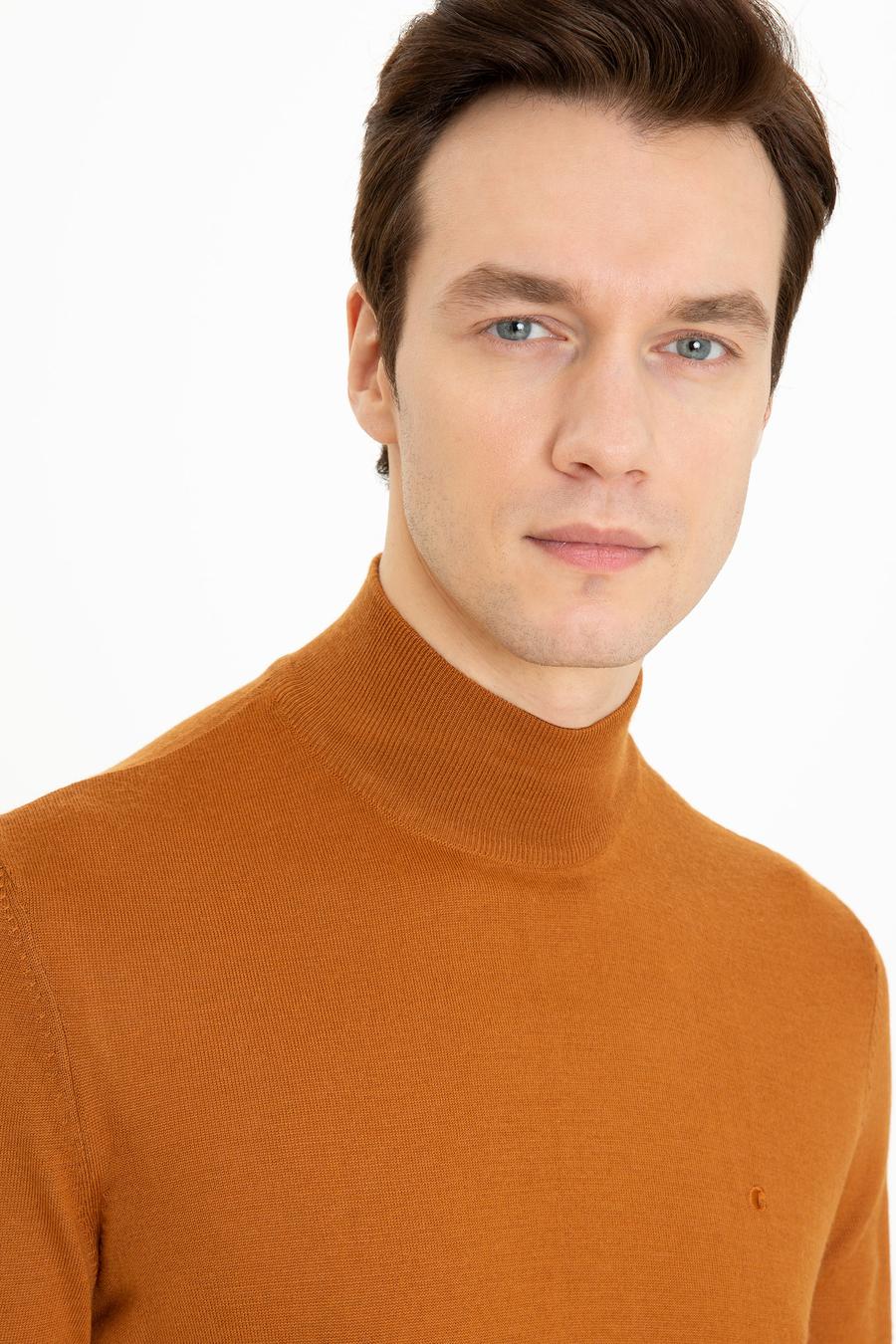 Tarçın Slim Fit Yarım Balıkçı Basic Triko Kazak - 50237040245
