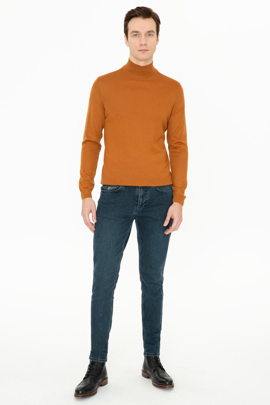 Tarçın Slim Fit Yarım Balıkçı Basic Triko Kazak - 50237040245