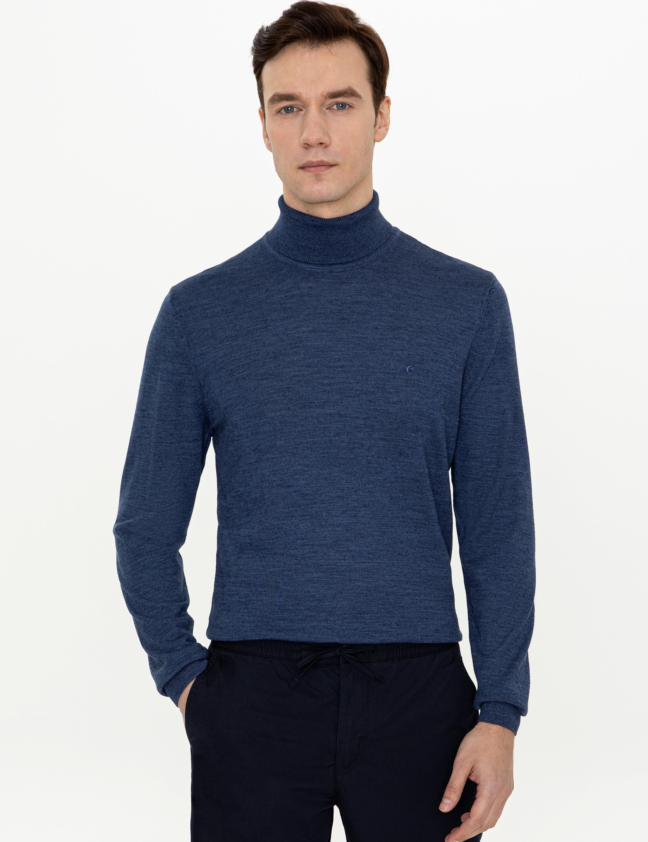 İndigo Slim Fit Balıkçı Yaka Basic Triko Kazak - 50237052049